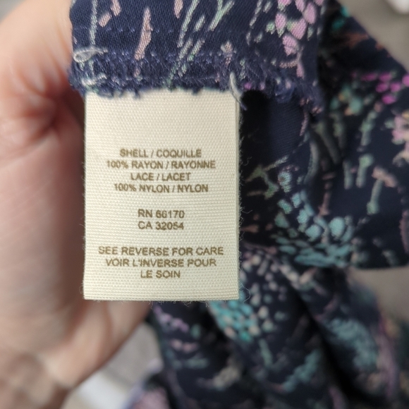 Free People Lupine Navy Sleeveless Lace Open Side Floral Dress Small Boho - Picture 8 of 9